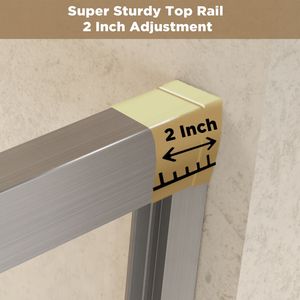 Porta Doccia Scorrevole Doppia in Acciaio Inox 50x72 Pollici, Vetro Temperato Antiesplosione, Telaio in Alluminio, Spessore 1/4 Pollici (6mm) - Product Image 6