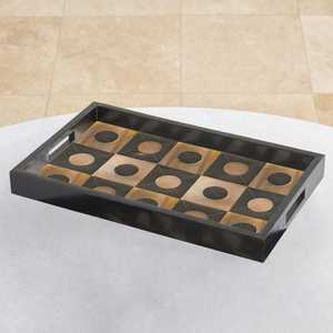 Bandeja para Servir Hielo de Madera Negra Premium, Moderna, Antiadherente, Ecológica, con Estampado Floral, Linea Exports Inc LE-F11125 - Product Image 5