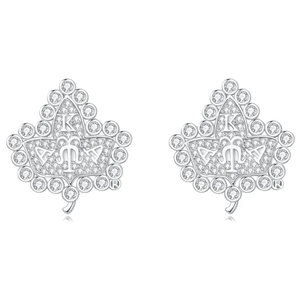 Pendientes de plata de ley Ivy para mujer, elegantes pendientes de lujo con diseño de hoja de hiedra en color verde y plateado, joyería de moda, regalo - Product Image 1