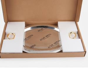 Artisanal Oval <b>Serving</b> <b>Tray</b> With <b>Gold</b> Ring Handles Polished Metal Finish For Residential Use Wedding Events Restaurant And Gifts - Product Image 6