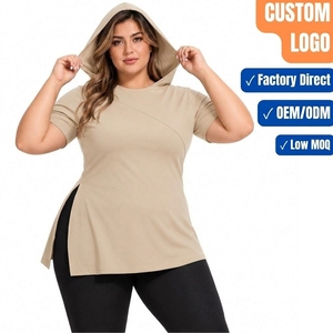 Women's Short Sleeve Hooded Layering <b>Top</b> Athleisure Fitted Shirt OEM - Product Image 1