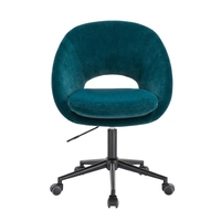 Chaise de bureau ergonomique pivotante à 360 degrés, multifonctionnelle, moderne, avec revêtement en velours et structure en fer, hauteur réglable