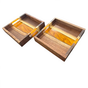 Famous Style Design <b>Epoxy</b> Resin And Wooden Tray Decorative Trays Wood and Resin Trays <b>Epoxy</b> Trays At very low selling Price - Product Image 1