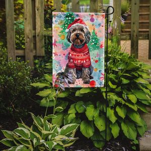 Multicolor Wirehaired Pointing Griffon Navidad jardín bandera ilustraciones para Patio decorativo buzón bandera para jardín flor - Product Image 2