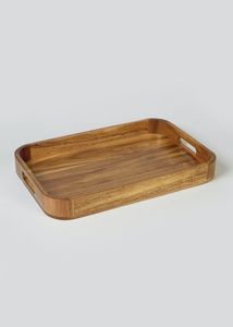 Acacia Wood Modern Rectangular Serving <b>Tray</b> <b>Handles</b> Eco Friendly Dishwasher Safe Home Kitchen Decor Brown Wooden <b>Tray</b> Serving - Product Image 6