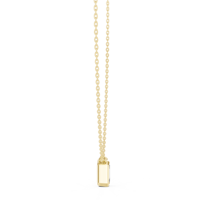 Pendentif en or 14 carats avec diamant taille émeraude, diamant de laboratoire, moissanite pour femme, mariage, fiançailles, cadeau, usage quotidien, bureau - Product Image 5