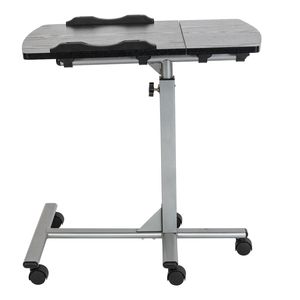 Bureau d'ordinateur amovible multifonctionnel à cinq roues pour usage domestique, noir et argenté, XH Lifting - Product Image 3