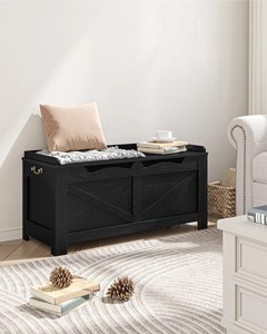 Contemporary Black Wooden Trunk <b>Box</b> Stylish Storage Chest Perfect For <b>Books</b> Clothes And Accessories Storage Purpose From India - Product Image 6