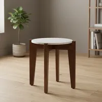 Table d'appoint moderne en bois avec plateau en marbre, meuble minimaliste pour salon, chambre à coucher, design contemporain