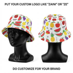 Sombrero de Pescador de Algodón Twill Premium de 280 GSM con Estampado Vibrante de Frutas, Logotipo Bordado Personalizado, Ropa Casual de Verano - Product Image 5