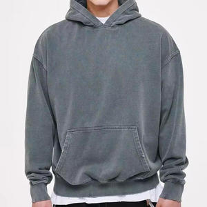 Sweat-shirt personnalisé à col rond 100% coton, coupe oversize, motif uni, sweat-shirt streetwear uni, grande taille - Product Image 6