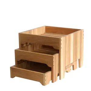 Best quality handmade wooden tired buffet riser and stand for hotels and restaurants by Lac Viet