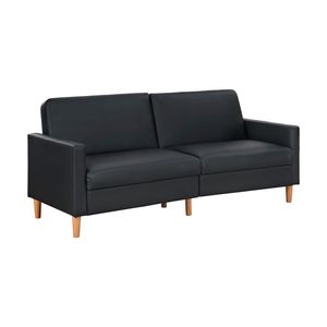 Moderno Divano Letto Elegante in Ecopelle Nera con Struttura in Compensato Resistente - Product Image 6