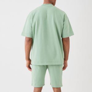 Ensemble de survêtement d'été personnalisé 2 pièces pour homme : T-shirt imprimé à manches courtes et short assorti - Product Image 2