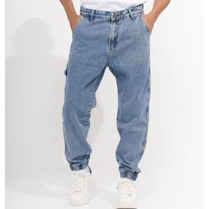 Jean Jogger Homme Personnalisé Taille Élastique Cordon de Serrage Délavé Coupe Décontractée Jambe Droite Denim Décontracté Tendance Toutes Saisons 2026 - Product Image 1