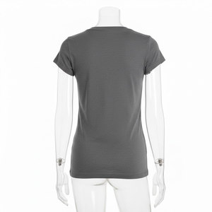 T-shirts pour femmes à col rond respirants et écologiques, toutes saisons, séchage rapide, anti-UV, coupe décontractée, 100% coton molletonné, manches courtes - Product Image 2