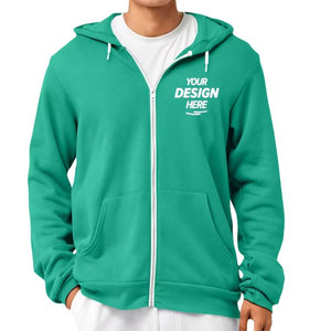 Modèle de maquette de merchandising de mode haut de gamme pour les graphistes personnalisés – Sweat à capuche sportif entièrement zippé - Product Image 1