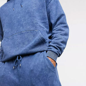 Ensemble de survêtement à capuche pour homme, 100% polyester polaire, uni, écologique, coupe classique, vêtements de sport décontractés, tenue d'entraînement d'hiver - Product Image 4