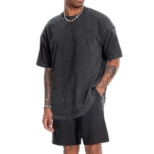 Camiseta Oversize Larga de Estilo Urbano, Ajuste Holgado Regular, Transpirable, 100% Algodón, Hombros Caídos, Manga Media, Venta al por Mayor, Resistente - Product Image 2