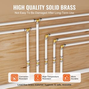 50 Pezzi Raccordi per Tubi in Ottone Resistenti da 3/4'' con Gomiti a Morsetto e Connettori per Aria - Condotte e Raccordi Idraulici Essenziali - Product Image 4
