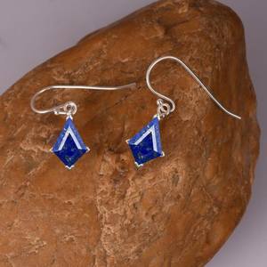 Pendientes de Plata de Ley 925 con Lapislázuli en Forma de Cometa, Estilo Vintage, Corte Cometa, para Novia, Piedra de Nacimiento de Septiembre - Product Image 2