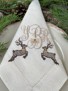 ผ้าเช็ดปากปักลาย THEFABRIA ผ้าลินินทำมือ ลายกระต่าย ตกแต่งโต๊ะอาหาร 1 ชิ้น สไตล์โมเดิร์น ขนาด 6x6 นิ้ว รัฐราชสถาน - Product Image 2