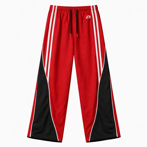 กางเกงวอร์มไนลอนกันลมสีสันตัดกันสำหรับผู้ชาย สไตล์ลำลองสตรีทแวร์ ขากว้าง เอวยางยืด น้ำหนักเบา จัดส่งตรงจากโรงงาน - Product Image 3