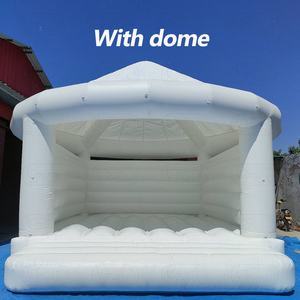 Château gonflable combiné <span class=keywords><strong>pour</strong></span> adultes, grand modèle intérieur, uni, <span class=keywords><strong>pour</strong></span> mariage, avec petit toboggan aquatique en PVC blanc et maison de rebond de 13 pieds avec <span class=keywords><strong>ballon</strong></span> - Product Image 2
