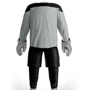 Nouvel arrivage – Uniforme de hockey sur glace imprimé 100 % polyester respirant, personnalisable, unisexe, faible coût, MOQ 10 ensembles, vente en gros - Product Image 6