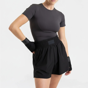 Nueva Llegada, Camiseta Deportiva de Manga Corta para Mujer, de Secado Rápido, Ajustada, Tejido Sólido, Absorbe el Sudor, Ligera y Transpirable, Venta al Por Mayor - Product Image 1