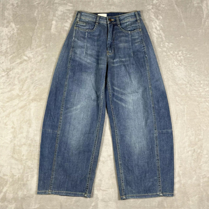 Pantalon en jean baggy décontracté pour femme, taille mi-haute, jambe large, service OEM, mode streetwear, personnalisable, été et hiver - Product Image 1