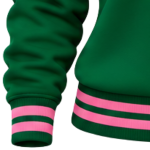 Pull-over en maille côtelée vert pour femme, avec motif graphique en lettres chenille, col rond, manches longues, style décontracté universitaire - Product Image 3