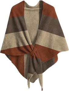 OEM ODM Vintage Pattern Knitted Shawl Wrap Winter Warm <b>Scarf</b> Cape <b>Blanket</b> Wholesale Manufacturer - Product Image 1