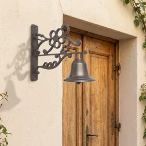 Sonnettes de porte extérieures de style vintage en fonte laquée mate, motif attrayant, large gamme de couleurs, noir/blanc, modèle RVE - Product Image 2