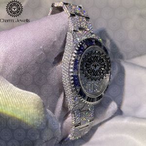 Montre de luxe Charm_Jewells en acier inoxydable 38 mm, cadran rond serti de diamants, cristal saphir, mouvement à quartz analogique, pour femmes - Product Image 5