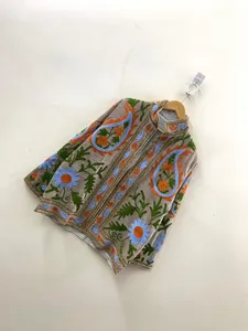 Veste d'hiver unisexe en velours de coton indien premium, brodée Suzani, style bohème, coupe-vent et respirante, pour femme, export. - Product Image 2