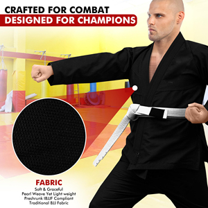 Kimono de Jiu-Jitsu Brasileño (BJJ) Aprobado por la IBJJF para Hombre |   Kimono de Jiu Jitsu Brasileño Preencogido con Cinturón Gratis |   Entrenamiento Ligero - Product Image 6