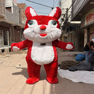 Disfraz de Mascota de Conejo Rojo Personalizado Shiva Tailor, Traje de Personaje Animal de Peluche en Stock para Adultos, Ideal para Eventos y Promociones - Product Image 1