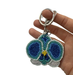 Traditional Embroidery Glass Seed Bead Keychain for Daily Use <b>Cute</b> Handmade Glass Seed Beads <b>Keyring</b> for Girls and Kids - Product Image 1