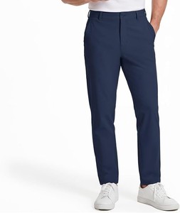 Men's Beige Cotton <b>Canvas</b> Straight Fit Trousers Mid Waist Button Fly Smart Casual Autumn Breathable Anti-Wrinkle Knitted Fabric - Product Image 2