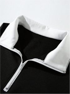 Men's <b>Y2k</b> Short Sleeve Baggy <b>Shirt</b> Quarter Zip Streetwear Graphic Golf <b>Shirts</b> - Product Image 4