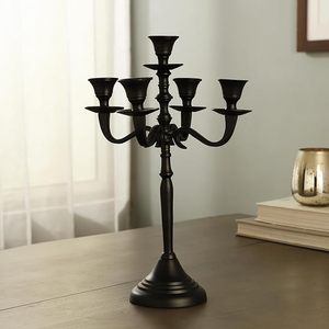 Elegante Candelabro Dorado de Cinco Brazos, Centro de Mesa Decorativo de Metal para Bodas, Mesa de Comedor, Decoración del Hogar - Product Image 5