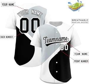 Camiseta de Béisbol Personalizada al por Mayor, Jersey Transpirable con Cuello en V, Uniforme Masculino, Opción de Talla Grande, Jersey de Béisbol Sublimado para Equipos - Product Image 2