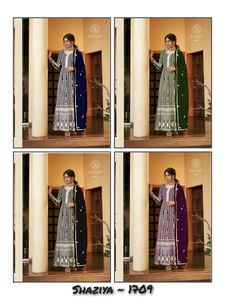 Impresionante zorro pesado Georgette Gharara traje Multi-hilo bordado de lentejuelas fiesta de invierno listo indio Santoon parte inferior para indio - Product Image 6