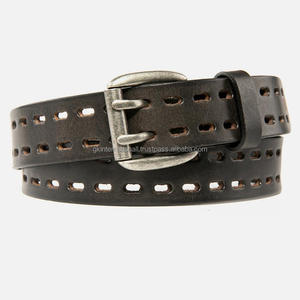Men's Stylish Hand Punched Extra <b>Wide</b> Heavy Duty Leather Casual <b>Belt</b> solid silver antique metal buckle Male <b>belts</b> & accessories - Product Image 5
