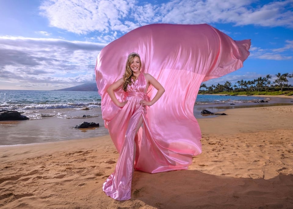 Light Pink Flying Dress - Perfect for Engagement Photoshoot