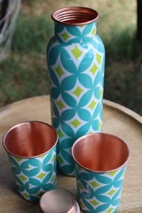 Urban Style Vintage Design Copper <b>Water</b> <b>Bottle</b> Hand Crafted Large Capacity Leak Proof Eco-Friendly Wholesale Use - Product Image 3