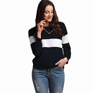 Women Color Block <b>Long</b> Sleeve <b>T</b> <b>Shirt</b> Custom Logo Casual Wear Manufacturer Casual Wear Tee Regular <b>Fit</b> All Seasons Wear <b>T</b> <b>Shirt</b> - Product Image 4