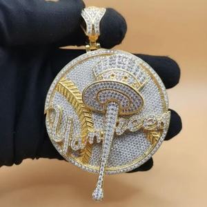 Colgante Iced Out Hip Hop Personalizado 3D Gótico de la Muerte con la Espada, Plata 925, Moissanita VVS Personalizada, Colgante Bilingüe para Rapper - Product Image 4