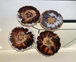 Resin Coaster Creative Customizable Resin Coaster Flower Design table and Dinner Glass Coaster Modern Cheap price - Product Image 4